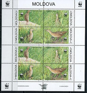 Молдова, Птицы, WWF, 2001, малый лист